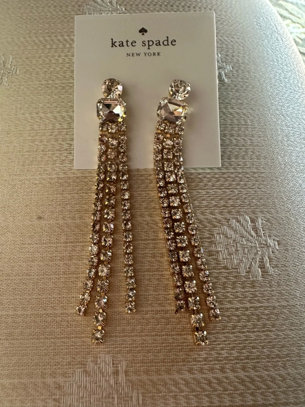 Kate Spade‎ gold-Tone Shimmy Fringe Earrings NEW